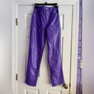 Faux Leather purple pants